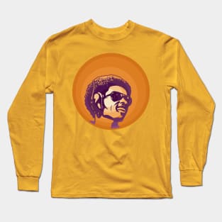 Stevie Wonder (Orange/Purple) Long Sleeve T-Shirt